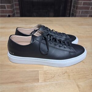 BYLT Basics Black Leather Low-Top Sneakers with White Sole
